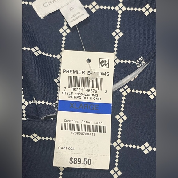 Charter Club Women's Mixed-Print Shift Casual Dress Navy Blue Size X-Large NEW - Picture 5 of 12